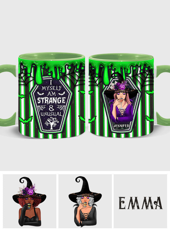 Myself Strange and Unusual - Personalized Witch Accent Mug