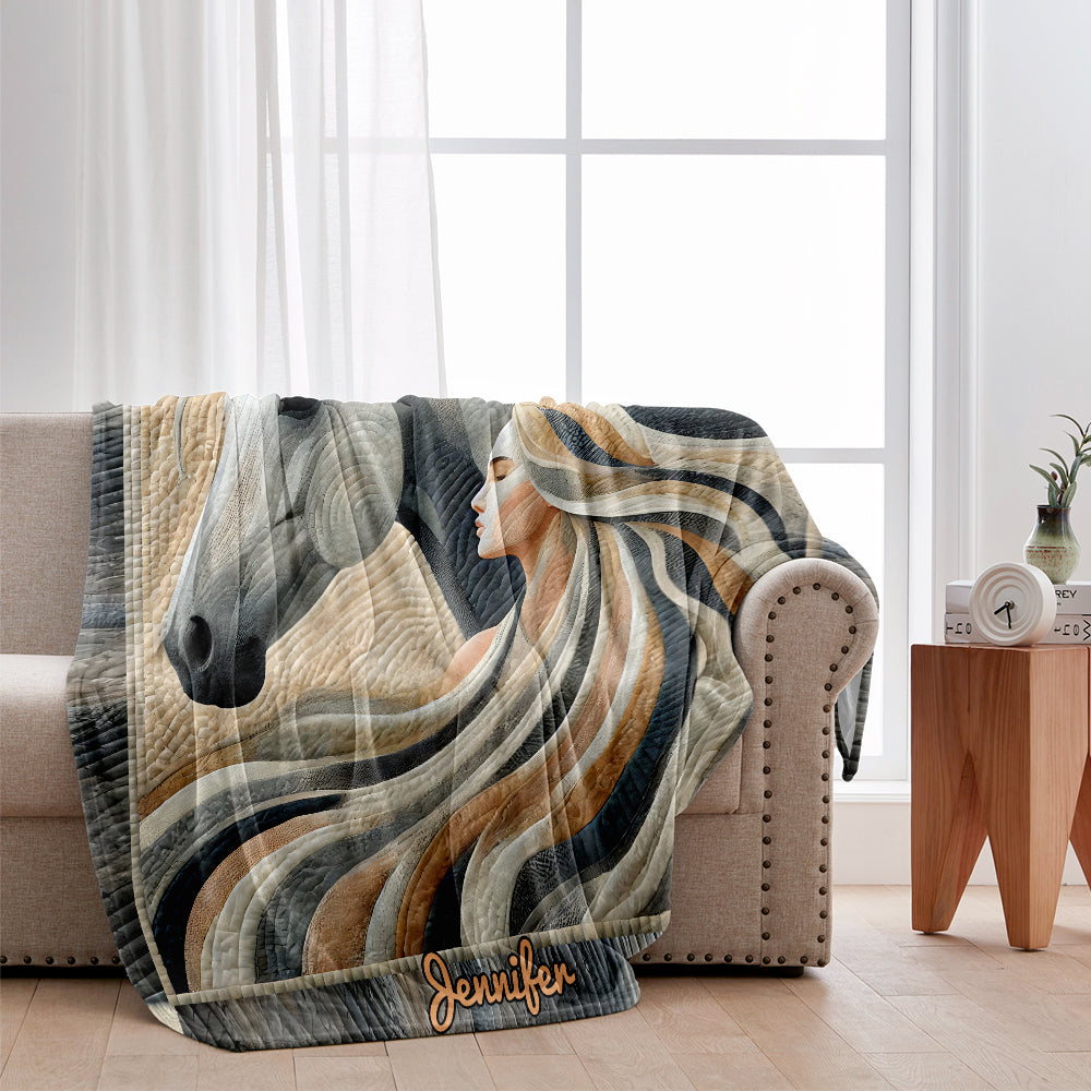 Just A Girl Who Loves Horses - Personalized Horse Blanket