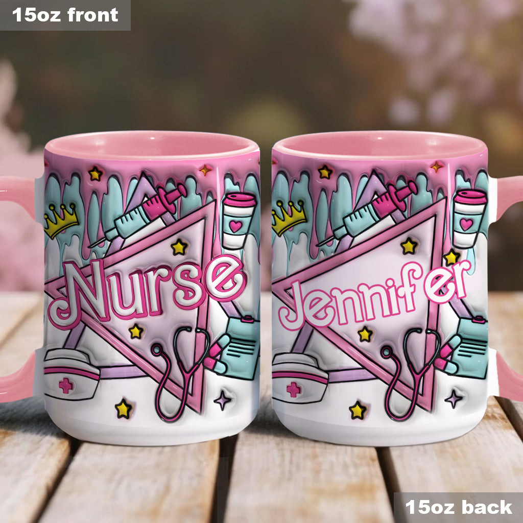 Nurse Life Pink Doll - Personalized Nurse Accent Mug
