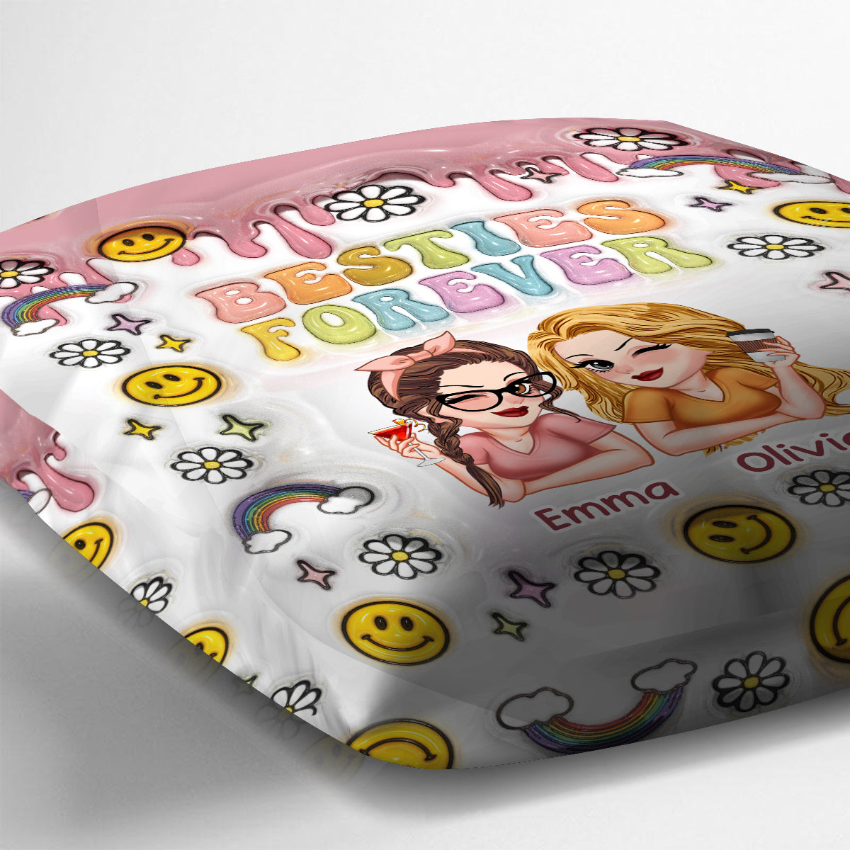Besties Forever - Personalized Bestie Throw Pillow
