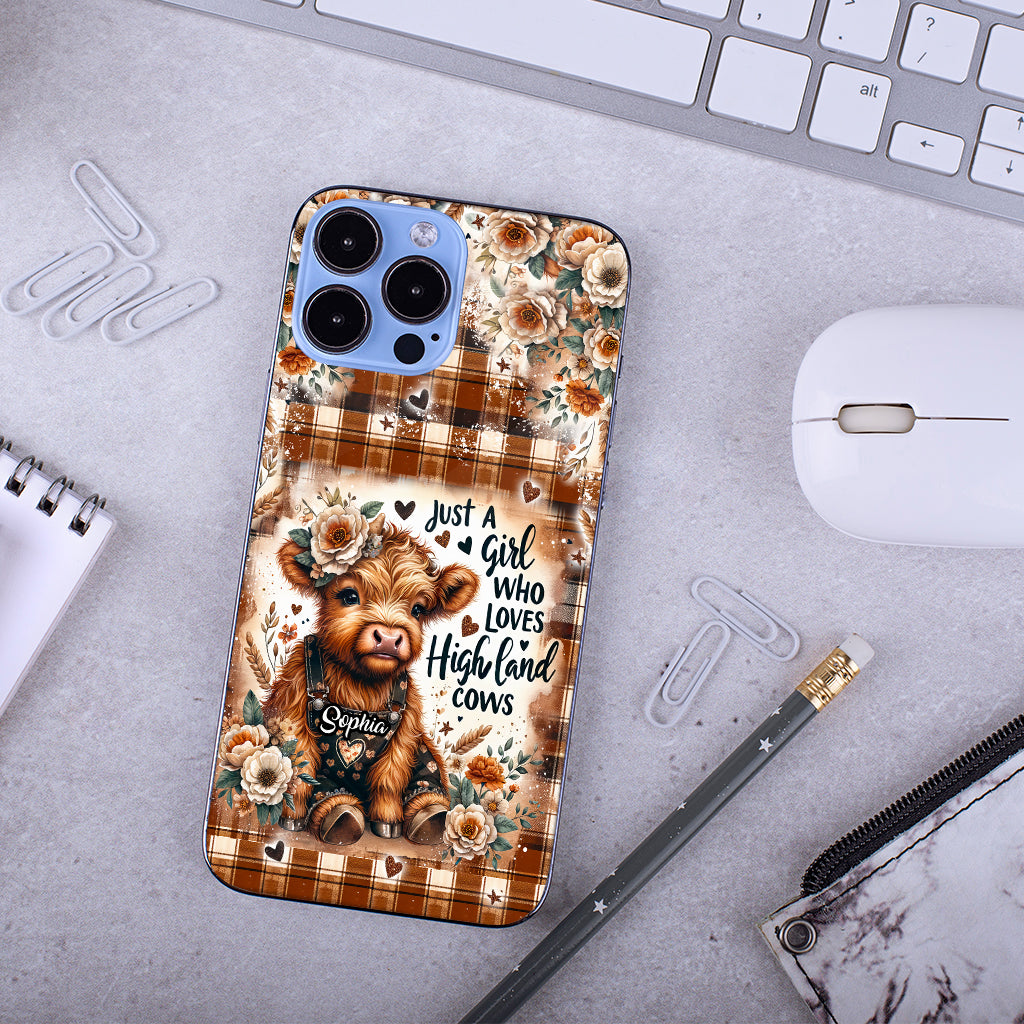 Jut A Girl Who Loves Highland Cow - Personalized Phone Case