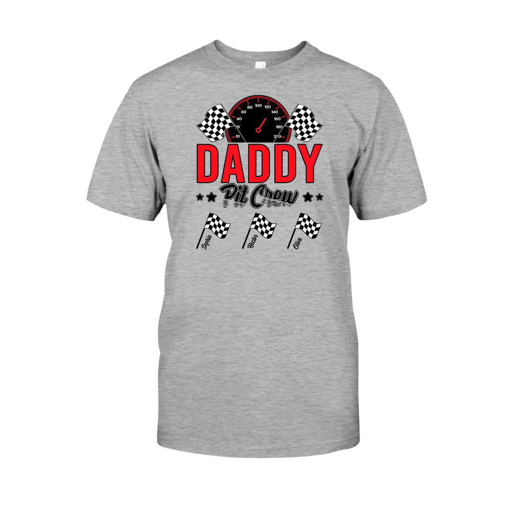 Daddy's Pit Crew Racing Flags - Personalized Racing T-shirt And Hoodie