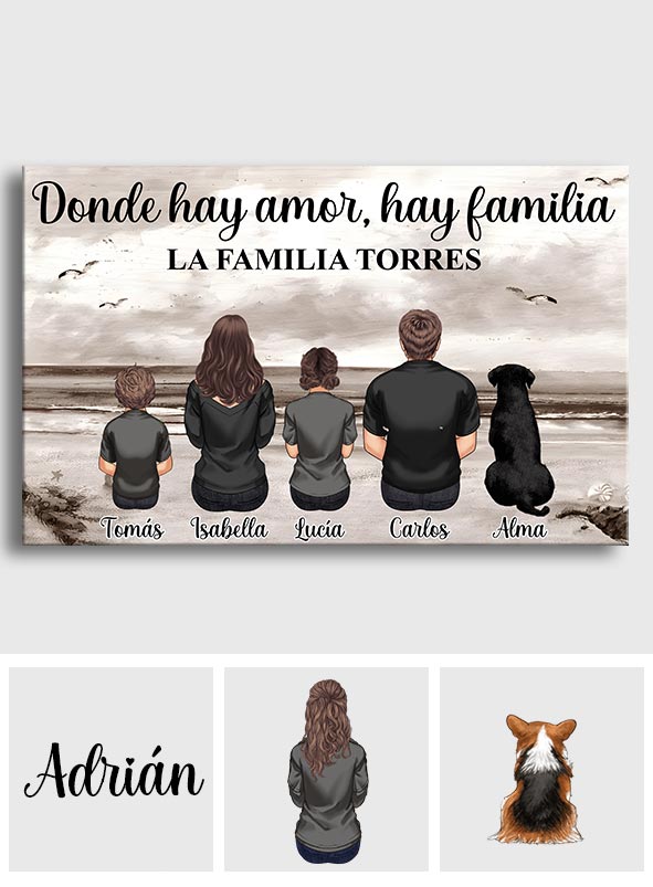 La Familia Para Siempre - Toile et affiche familiale personnalisées