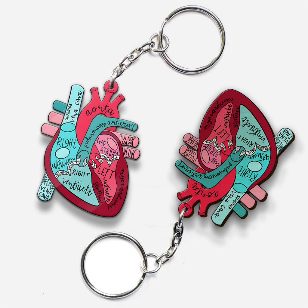 Nurse Life Heart Anatomy - Personalized Nurse Keychain
