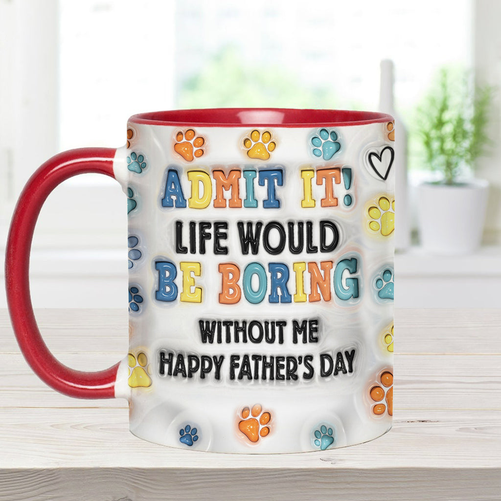 Happy Father's Day - Personalized Dog Accent Mug