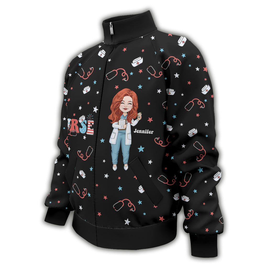 Nurse Life 4th Of July - Personalized Nurse Zip Jacket