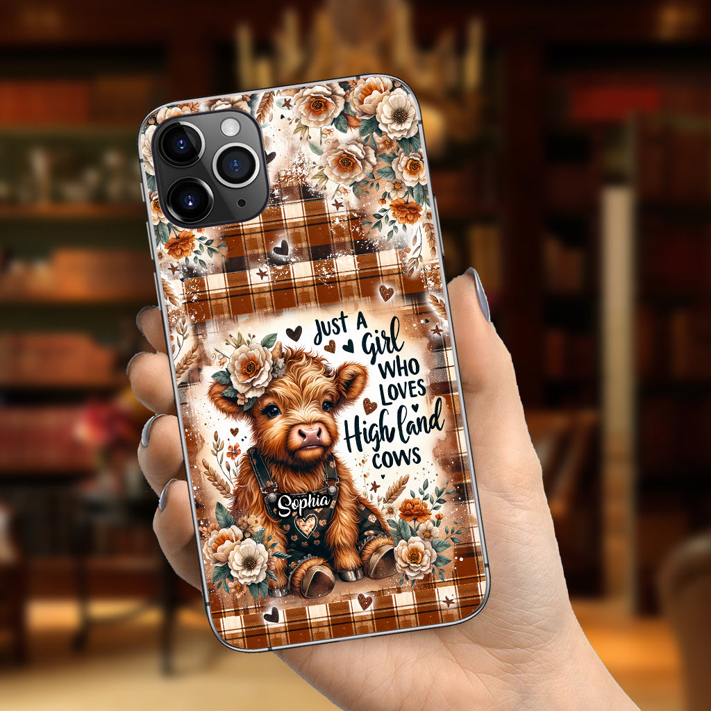 Jut A Girl Who Loves Highland Cow - Personalized Phone Case