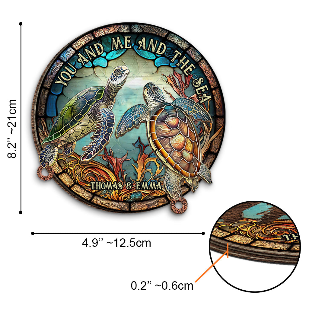 You And Me And The Sea - Personalized Turtle Key Holder