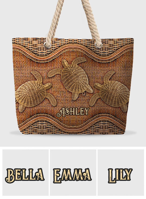 Awesome Turtle - Personalized Turtle Beach Bag