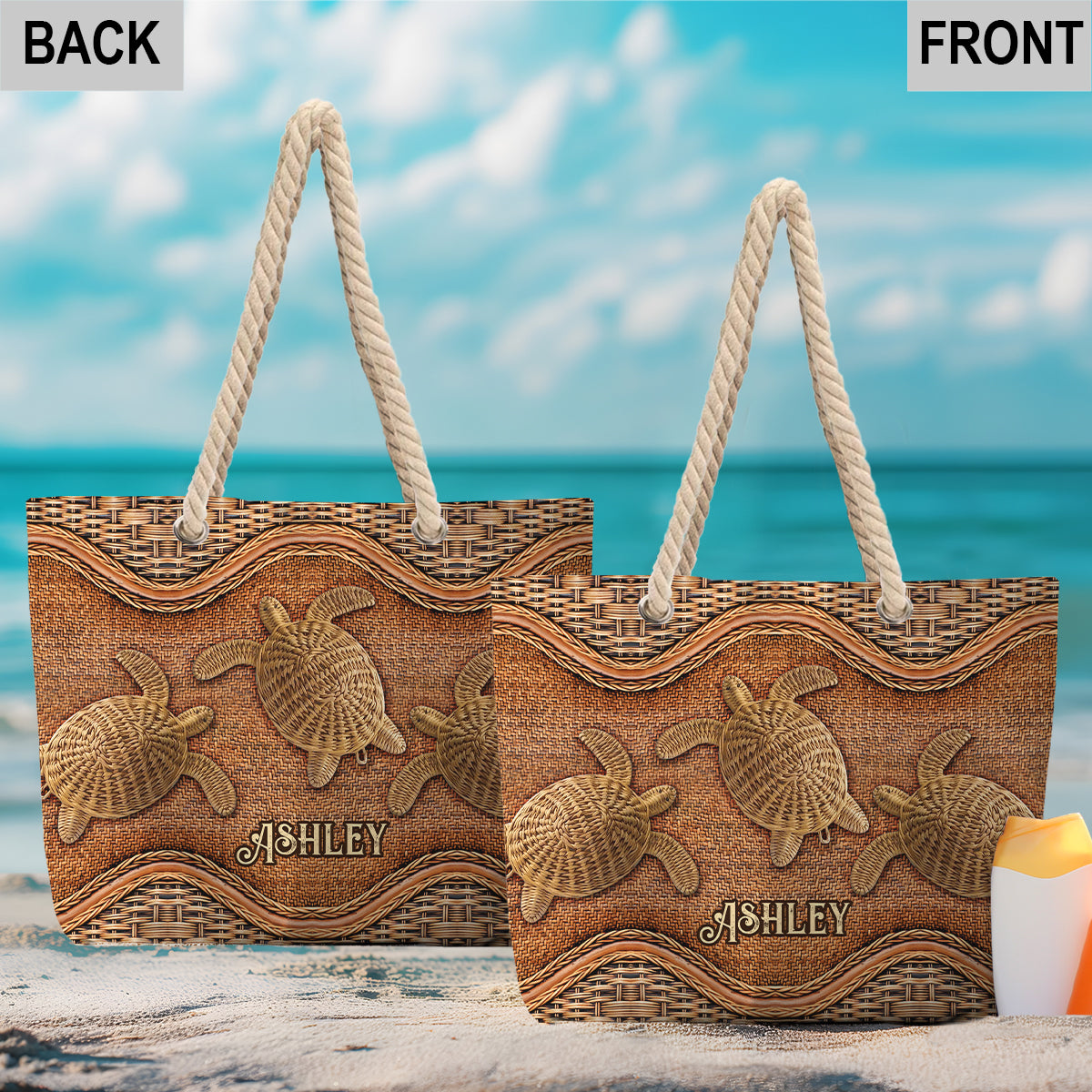 Awesome Turtle - Personalized Turtle Beach Bag