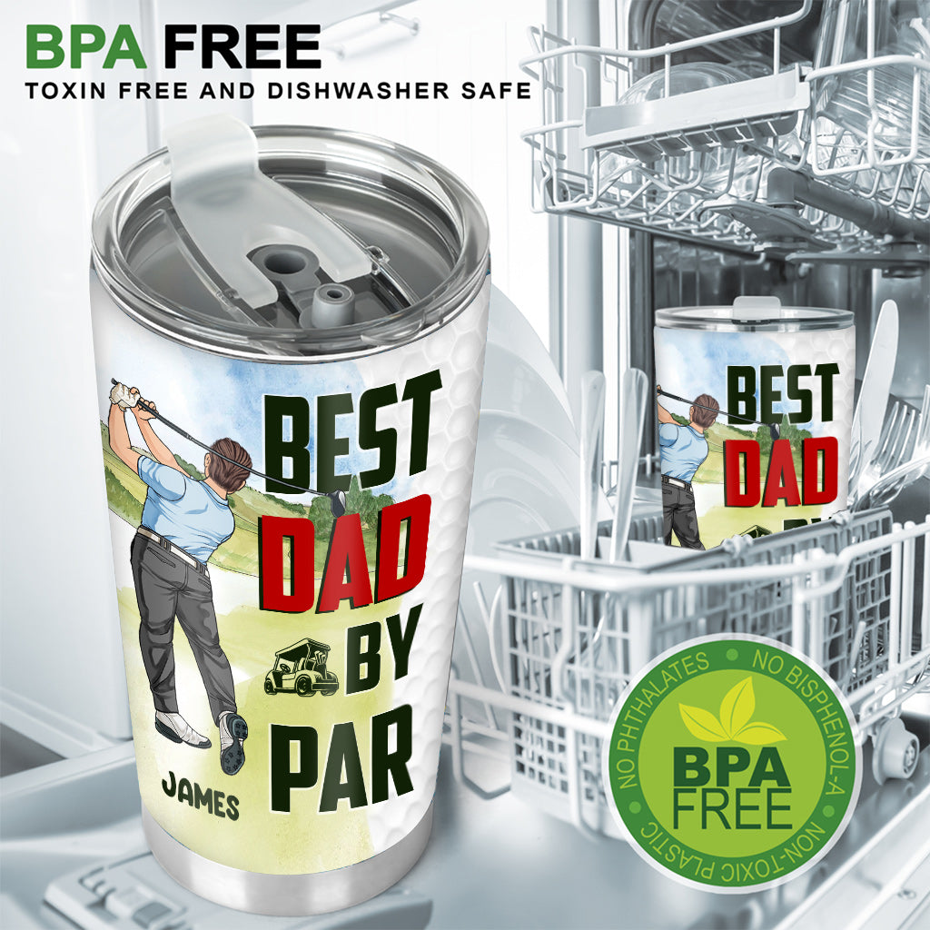 Best Dad by Par Any Title - Personalized Golf Tumbler