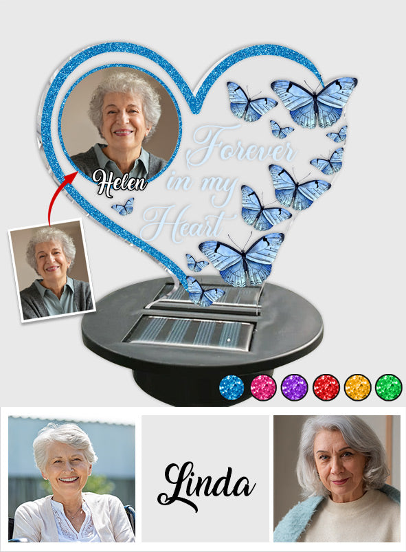 Forever In My Heart - Personalized Memorial Garden Solar Light