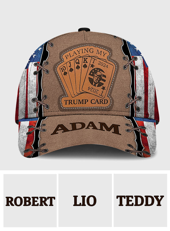 Casquette classique personnalisée Trump 2024 « Je joue ma carte T »
