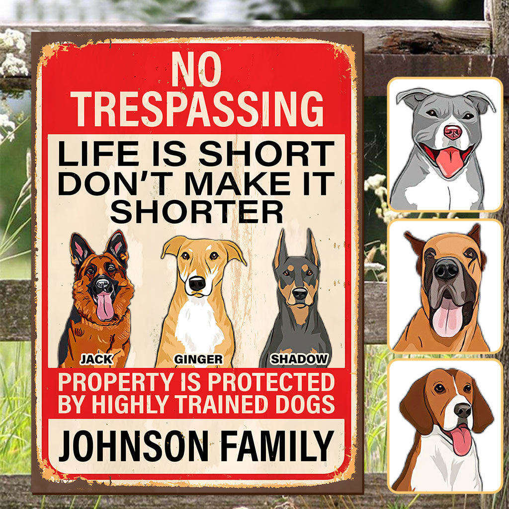 Life Is Short - Personalized Dog Rectangle Metal Sign