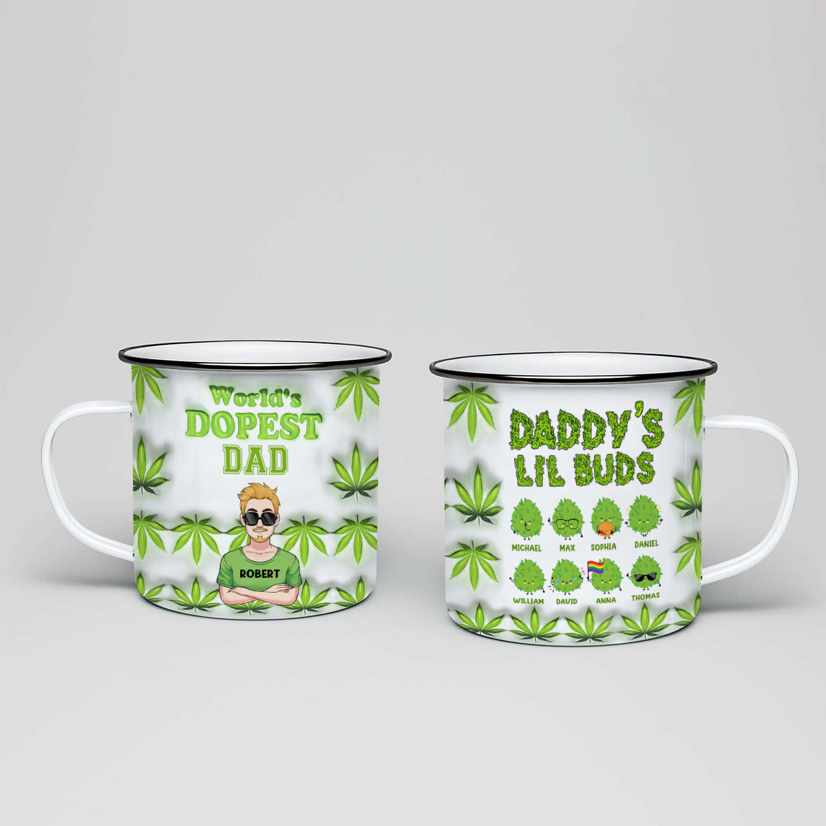 Dopest Dad Ever - Personalized Father Enamel Mug