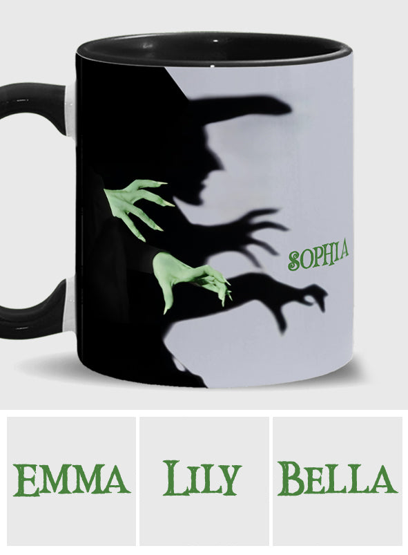 Halloween Witch Shadow - Personalized Witch Accent Mug