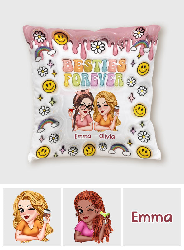Besties Forever - Personalized Bestie Throw Pillow