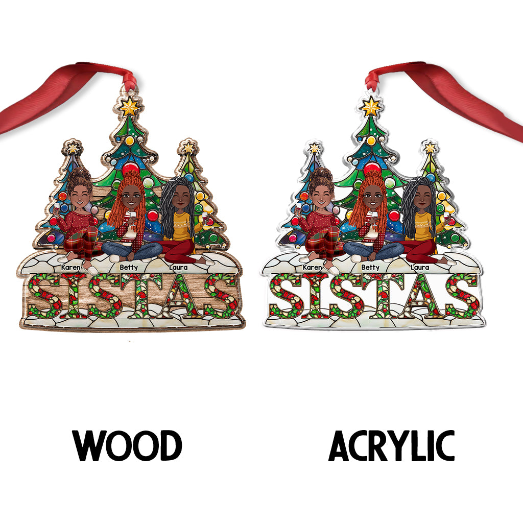 Sistas - Personalized Bestie Custom Shaped Ornament