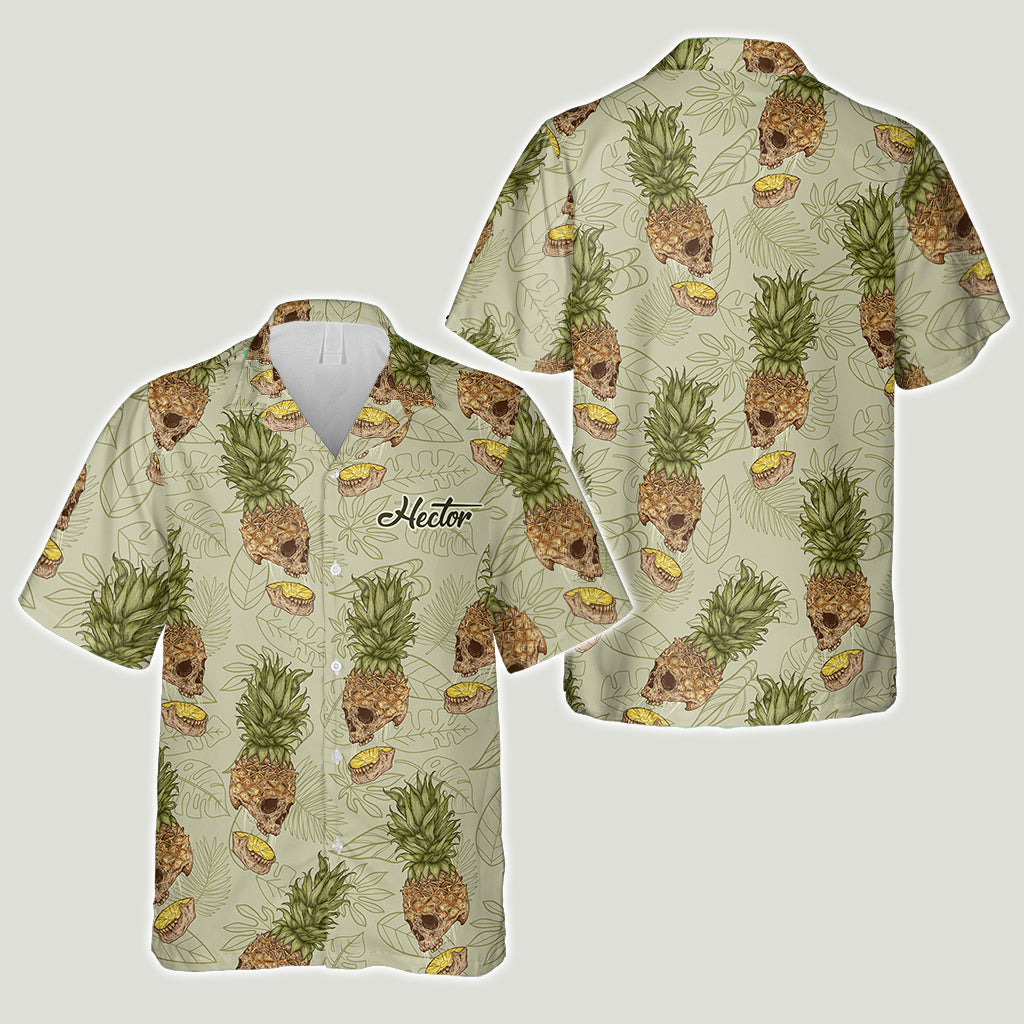 Funny Pineapple Skull - Personalized Skull Hawaiian Shirt