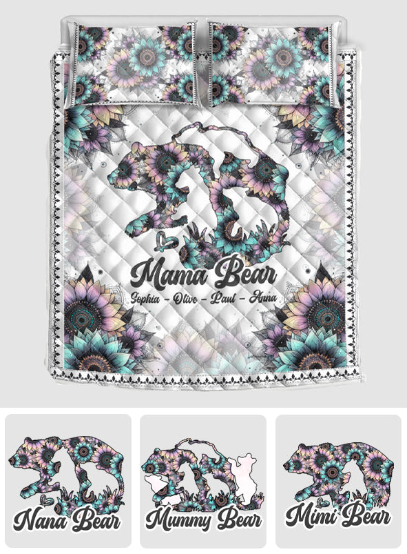 Mama Bear - Personalized Mother Quilt Set