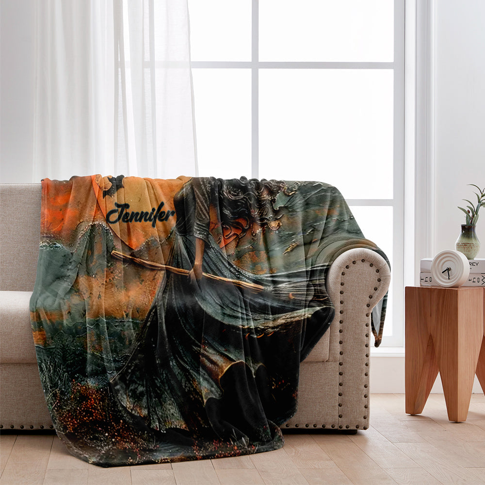 Beautiful Witch - Personalized Witch Blanket