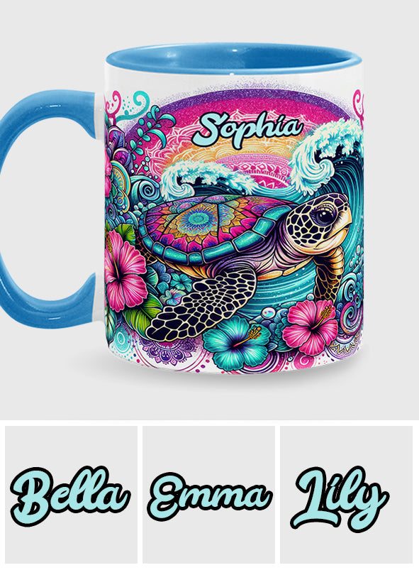 Peace Love Turtle - Personalized Turtle Accent Mug