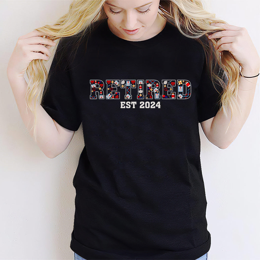 Retired Nurse Since - Personalized Nurse T-shirt And Hoodie