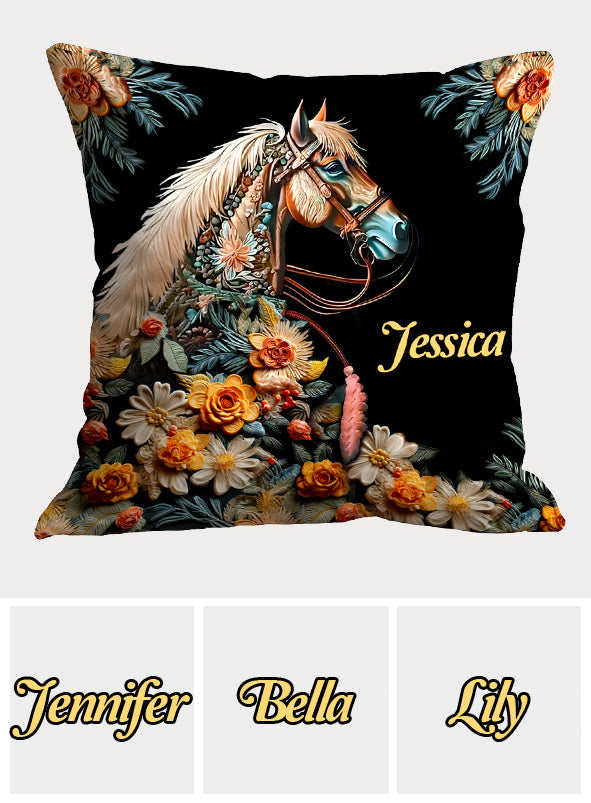 Love Horses - Personalized Horse Throw Pillow