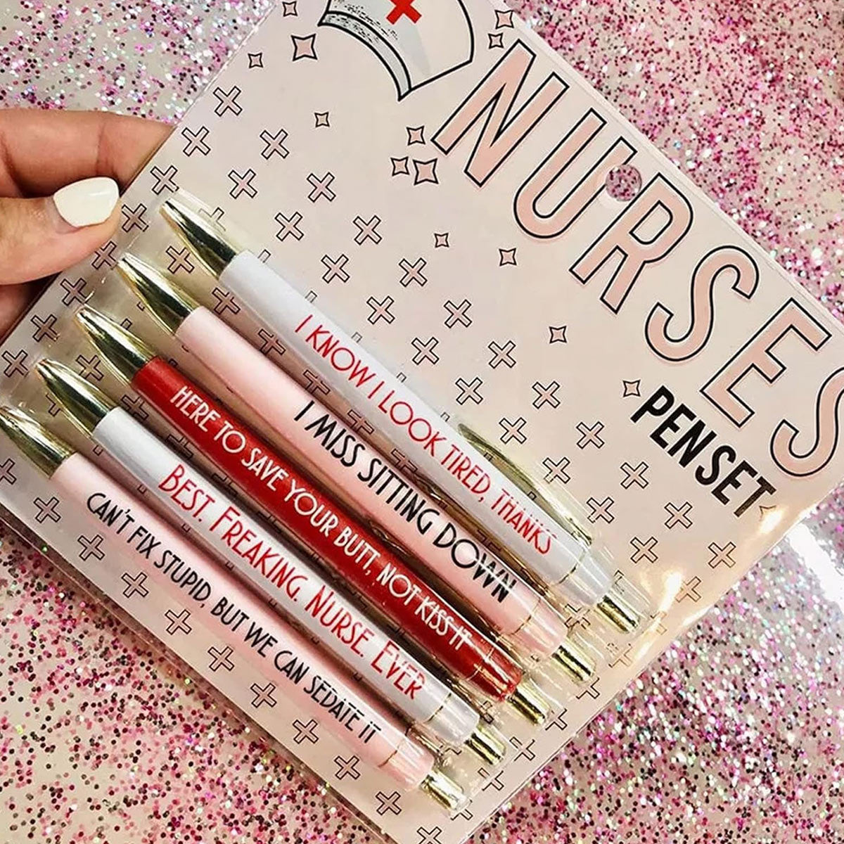 Nurse Pen Set Funny Pink - Nurse Nurse Pen Set
