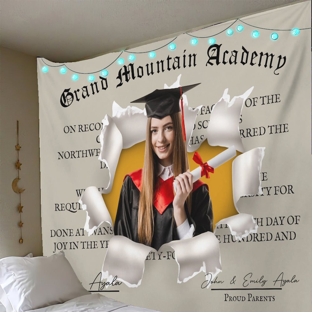 Diploma - Personalized Graduation Wall Tapestry