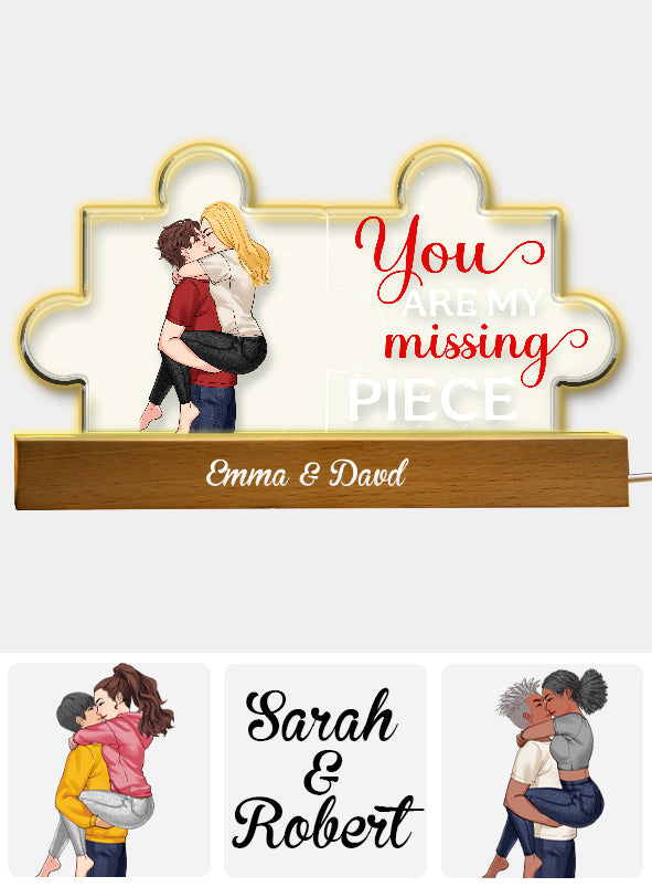 You Are My Missing Piece - Personalized Couple Shaped Led Night Light