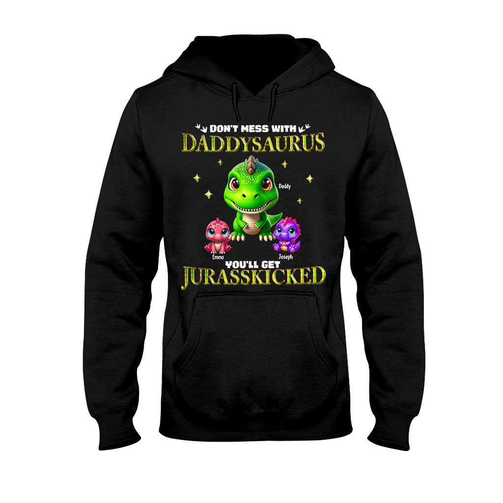 Daddysaurus Grandpasaurus 3D Dinosaurs - Personalized Father T-shirt And Hoodie