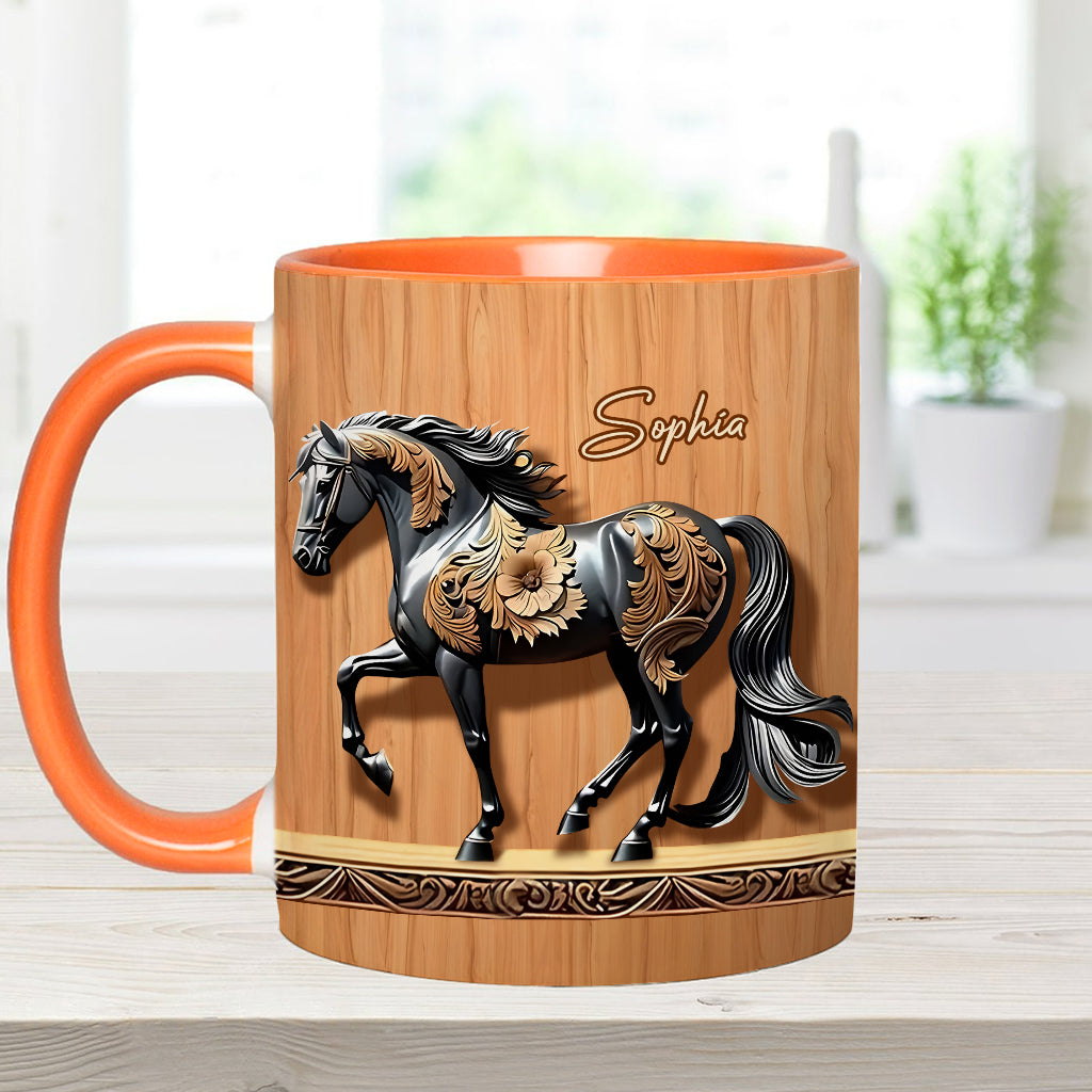 Black Horse - Personalized Horse Accent Mug