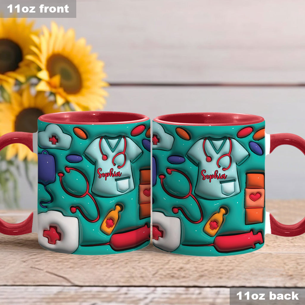 Puffy Nurse Mug - Personalized Nurse Accent Mug