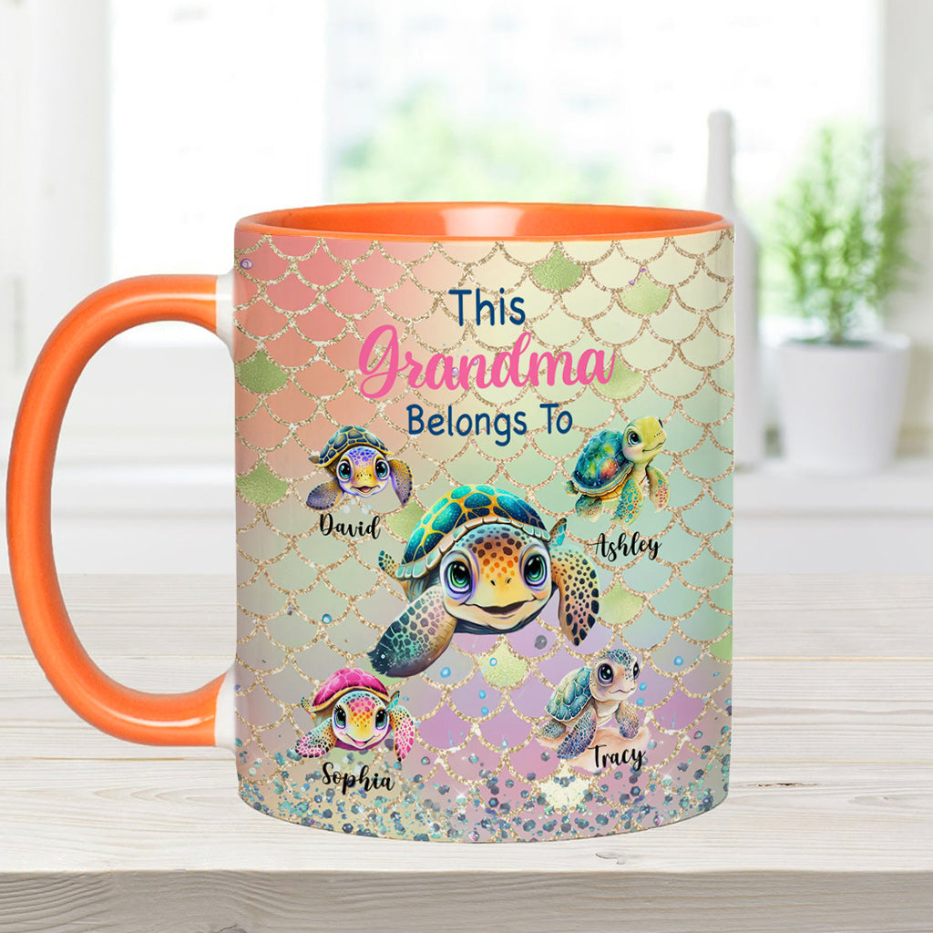 This Grandma Mom Belongs To - Personalized Grandma Accent Mug