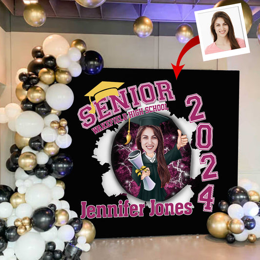 Senior Class Of 2024 Torn Pattern - Personalized Graduation Wall Tapestry