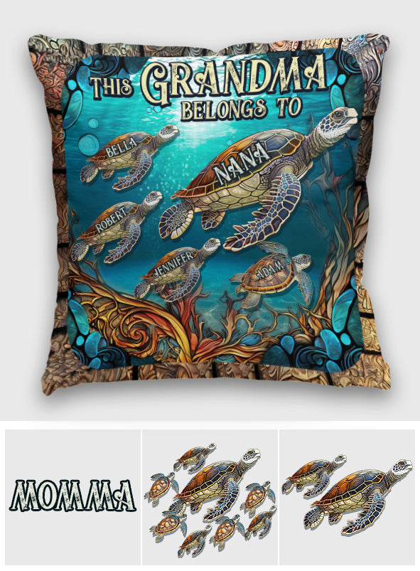 This Grandma Belongs To - Personalized Grandma Throw Pillow