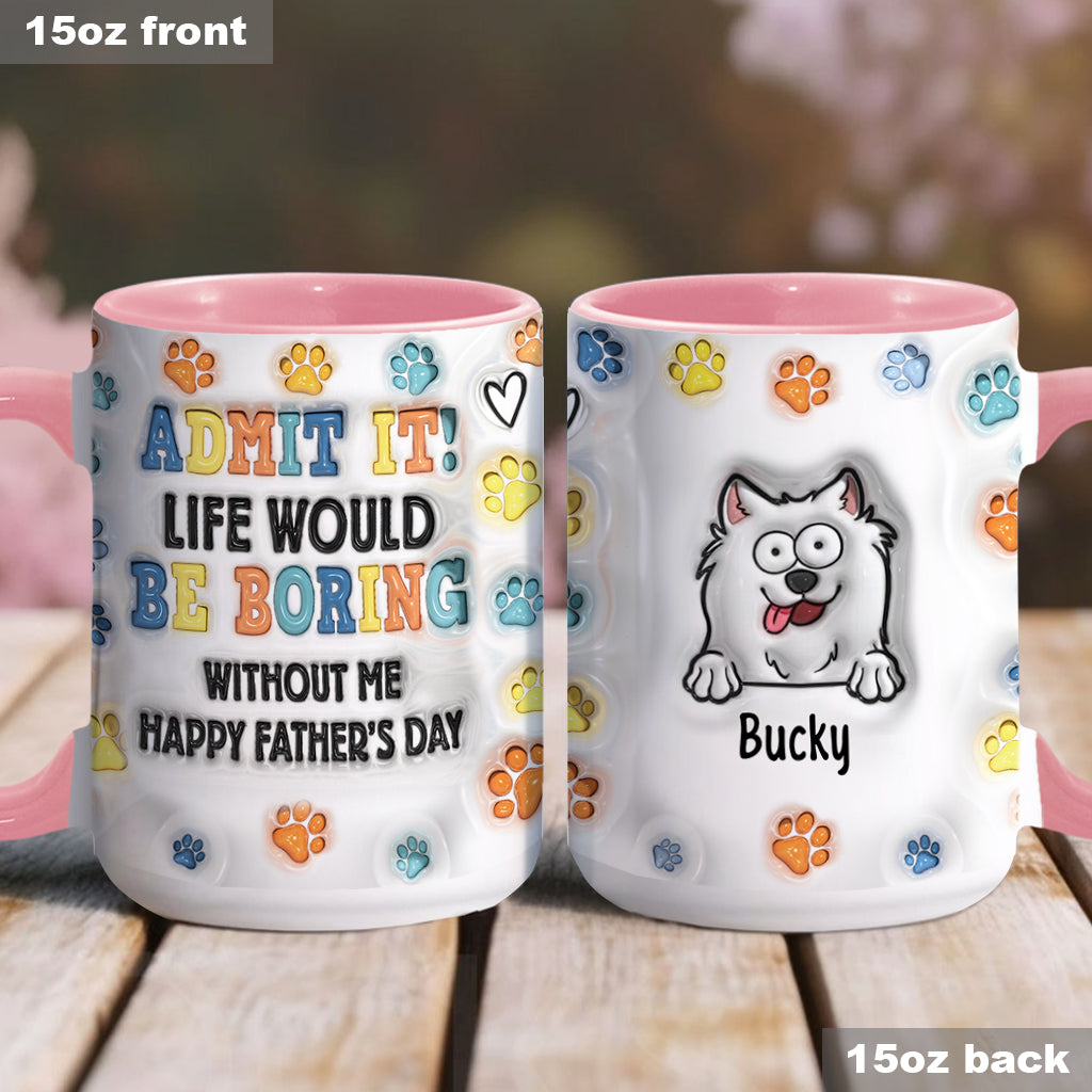 Happy Father's Day - Personalized Dog Accent Mug