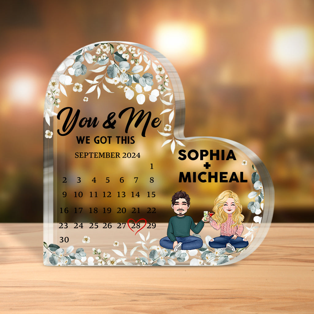 You & Me we got this - Personalized Couple Custom Shaped Acrylic Plaque