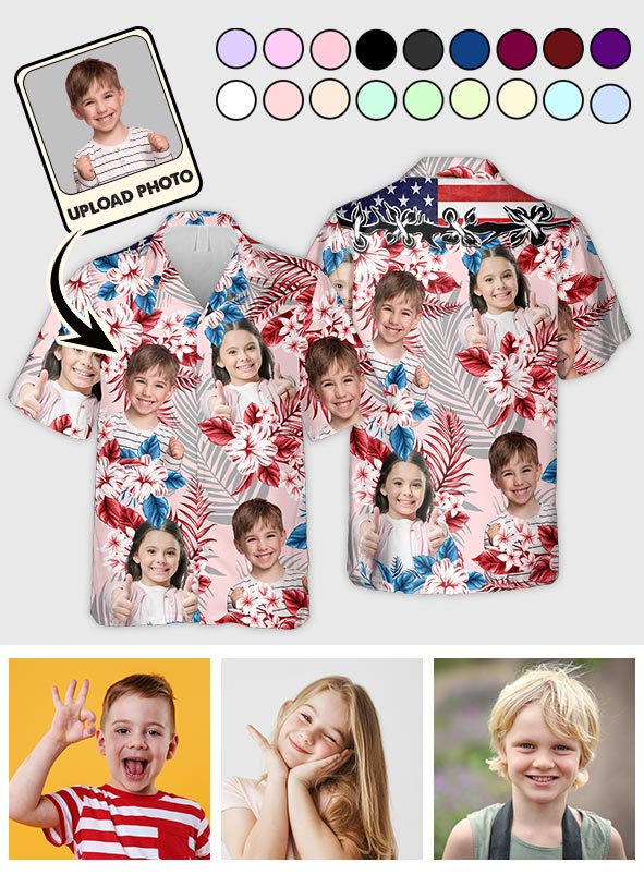 Upload Photo 4th Of July Shirt - Personalized Father Hawaiian Shirt