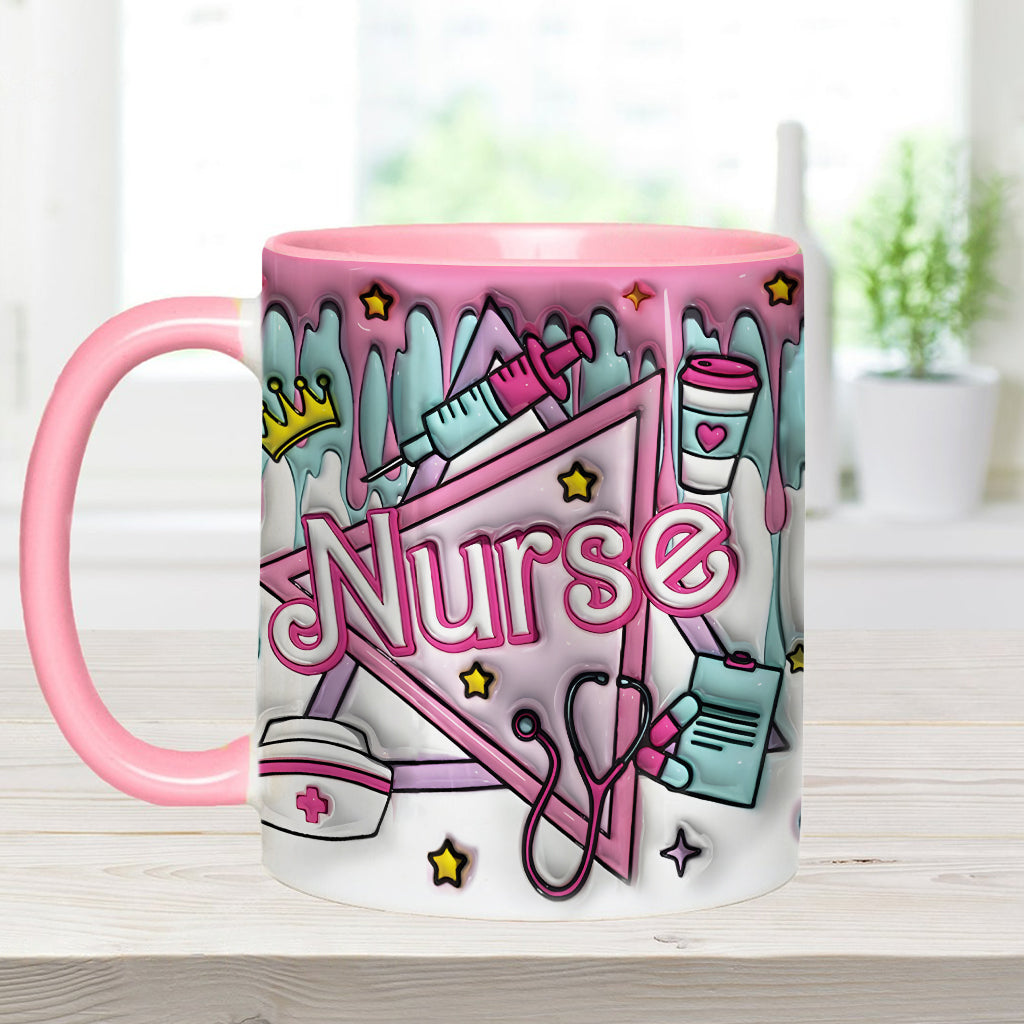 Nurse Life Pink Doll - Personalized Nurse Accent Mug