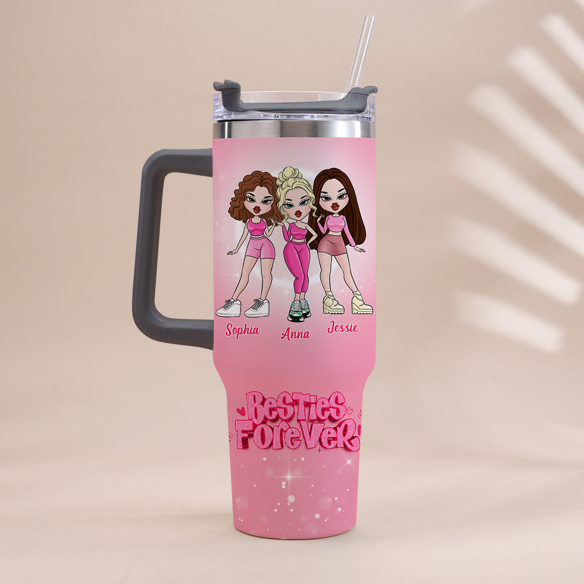 Friends Forever - Personalized Bestie Tumbler With Handle