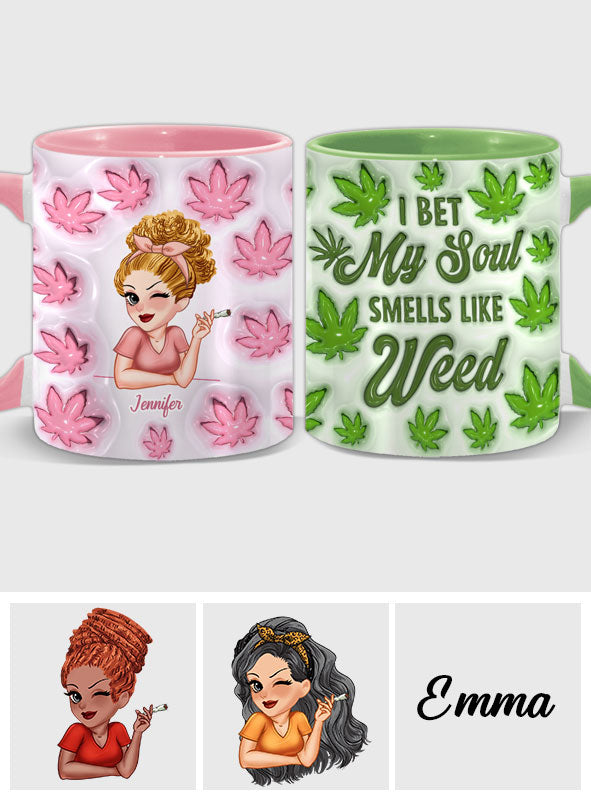 Ich wette, meine Seele riecht nach Gras – personalisierte Tasse mit Gras-Akzent