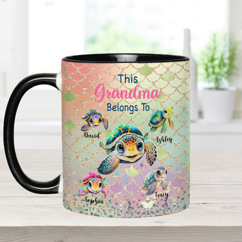 This Grandma Mom Belongs To - Personalized Grandma Accent Mug