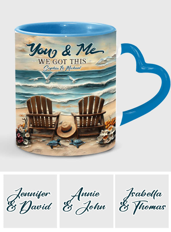 And So Together They Built A Life They Loved - Personalized Couple Heart Handle Mug
