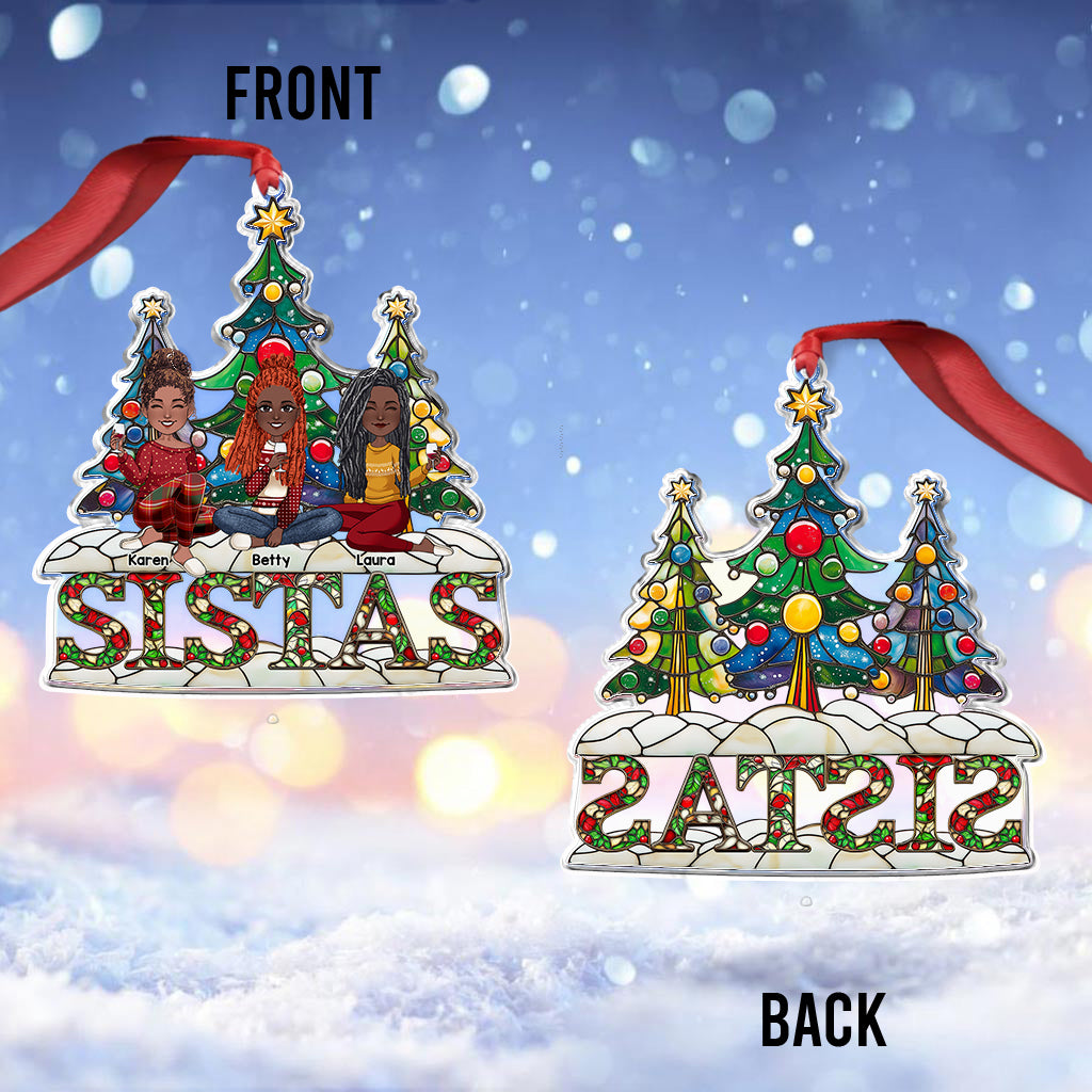 Sistas - Personalized Bestie Custom Shaped Ornament
