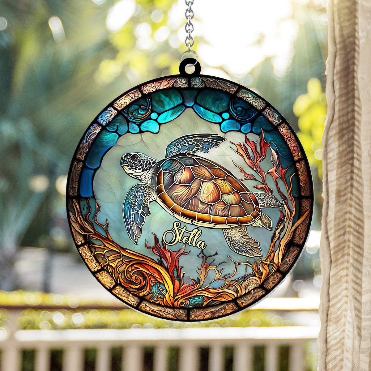 Love Turtles - Personalized Turtle Window Hanging Suncatcher Ornament