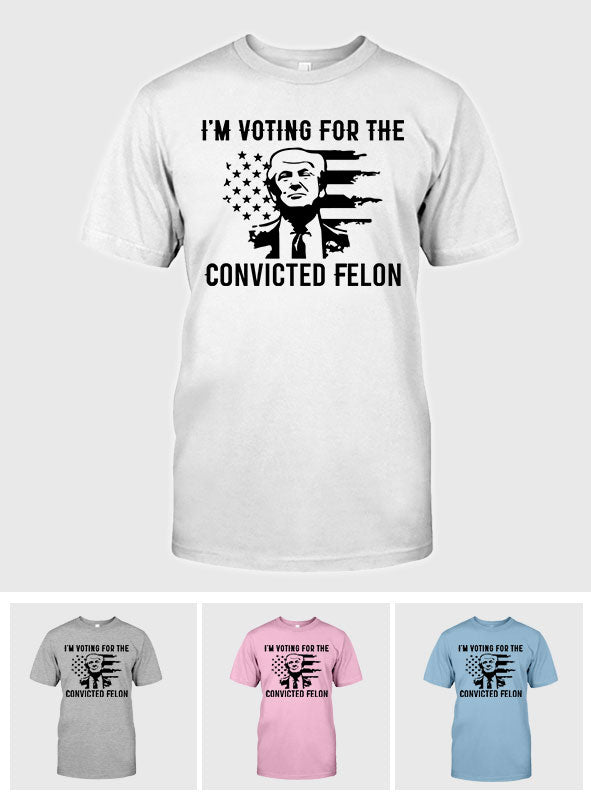 Trump 2024 T-Shirt, „Verurteilter Verbrecher“-Shirt, „Ich wähle verurteilten Verbrecher“-Shirt, Retro-Trump-Shirt mit amerikanischer Flagge