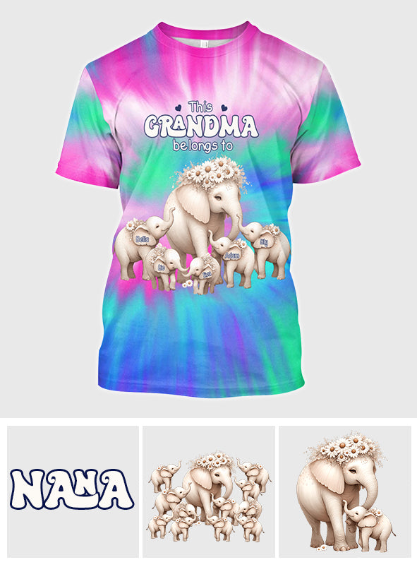 T-shirt personnalisé « Grand-mère appartient à Daisy Elephant »