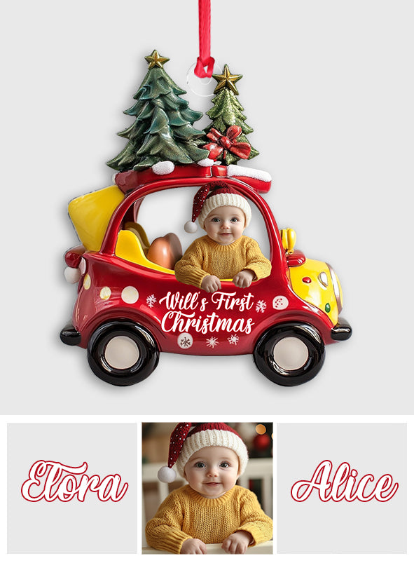 Babys erstes Weihnachtsfest – Personalisierter transparenter Weihnachtsschmuck für Neugeborene